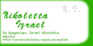 nikoletta izrael business card